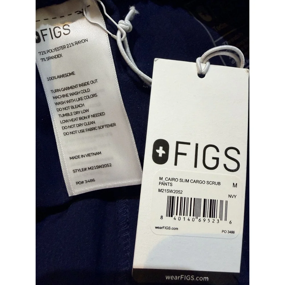 Figs Mens Cairo Slim Cargo Scrub Pants Medium Navy Medical